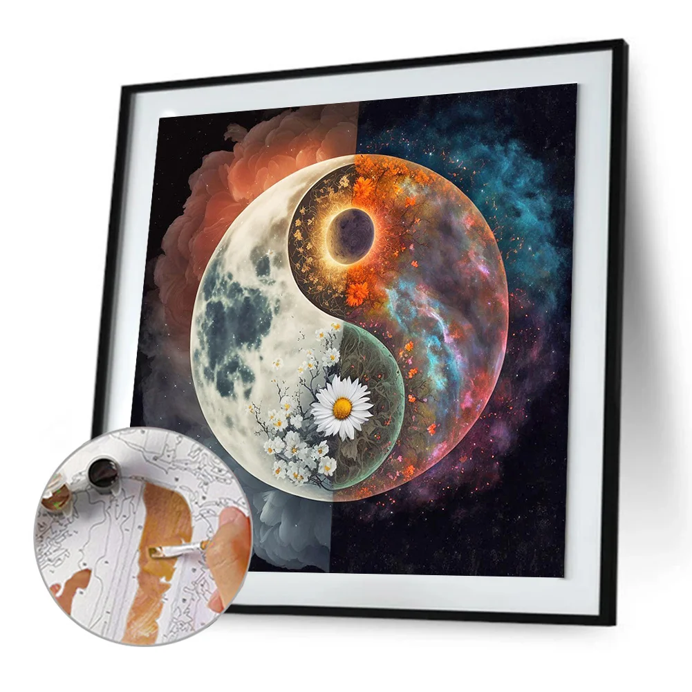 DIY Paint By Number 40*40cm - Yin And Yang Painting
