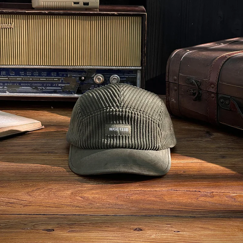 Vintage Corduroy Adjustable Peaked Cap