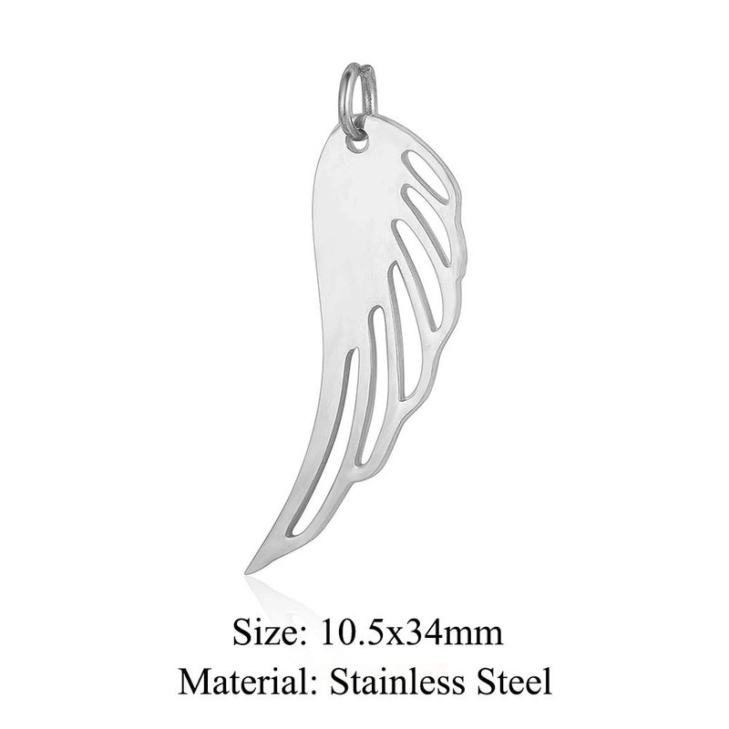 5 Pieces Stainless Steel 18K Gold Plated Angel Wings
