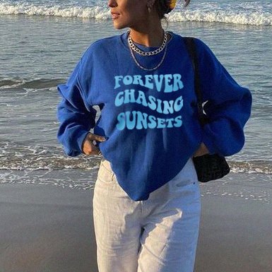 FOREVER CHASING SUNSETS Casual Sweatshirt / [blueesa] /