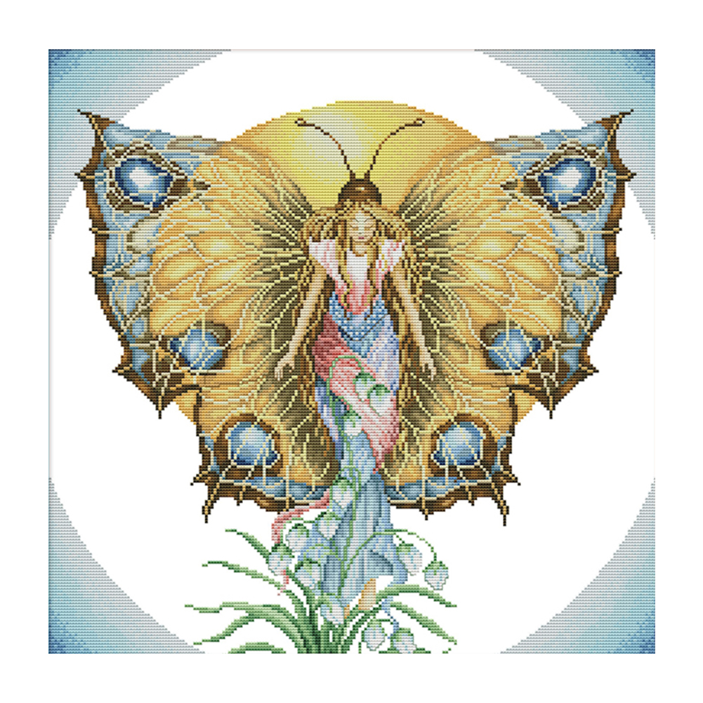 

Butterfly Elf - 14CT Stamped Cross Stitch - 46*46CM, 501 Original