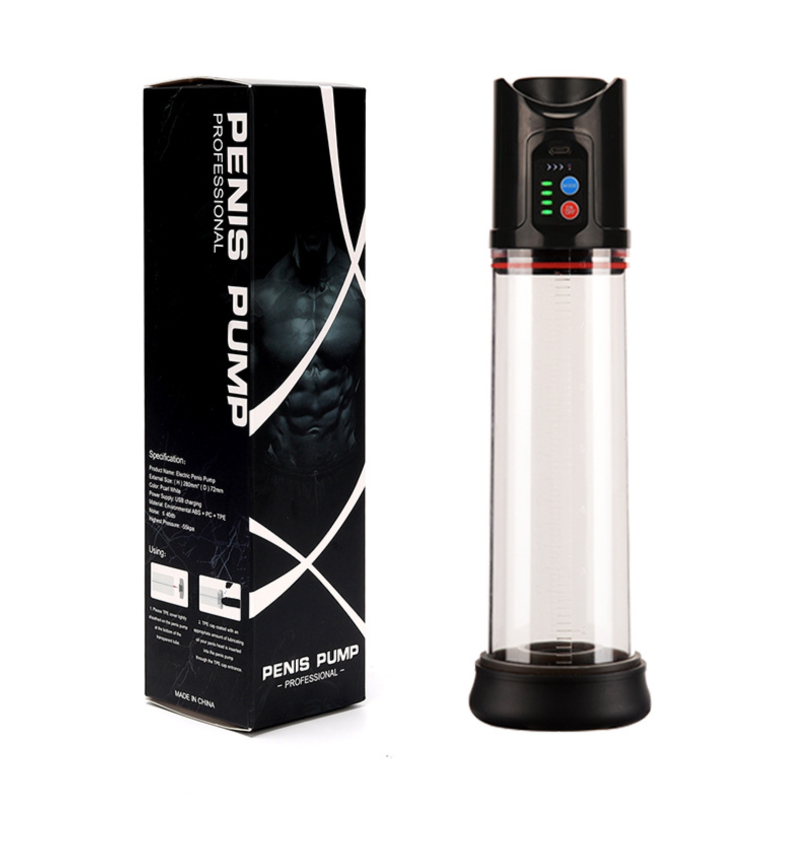 USB Rechargeable Penis Pump Masturbator Stroker 