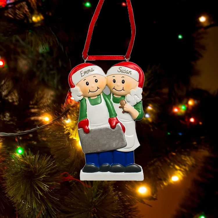 Family of 2 Personalized Baking Family Christmas Ornament