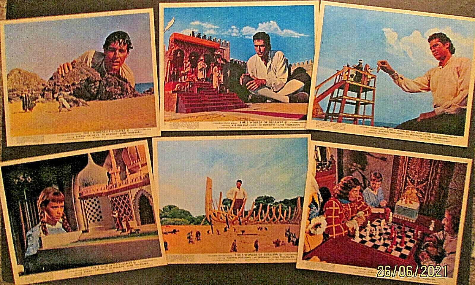 KEVIN MATTHEWS: (THE 3 WORLDS OF GULLIVER) ORIG,1960 COLOR Photo Poster painting SET (CLASSIC)