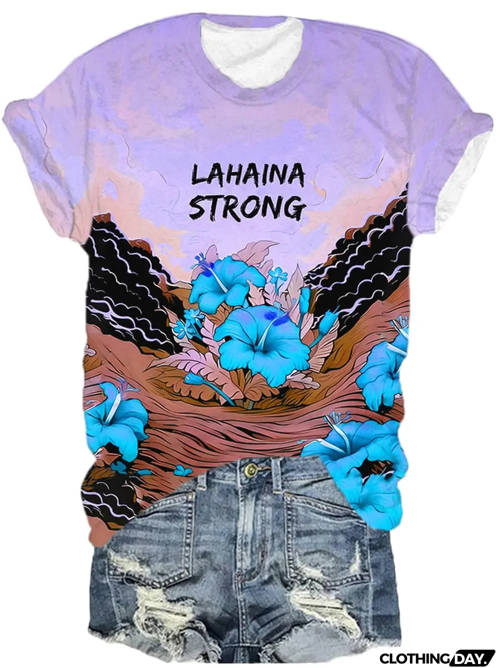 Women's Lahaina Strong Hibicus Casual T-Shirt