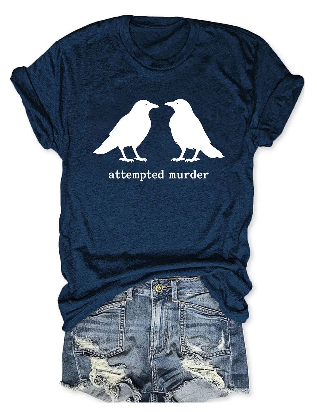 Funny Attempted Murder Crow T-shirt