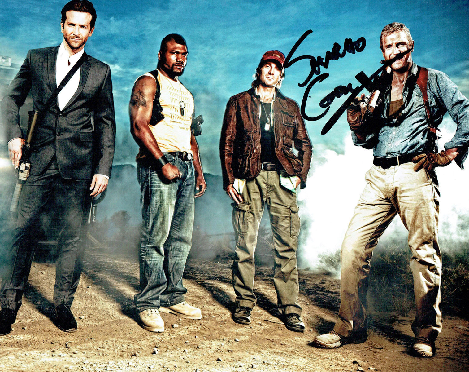 Sharlto COPLEY SIGNED 10x8 Photo Poster painting AFTAL Autograph COA Howling Mad MURDOCK A-Team