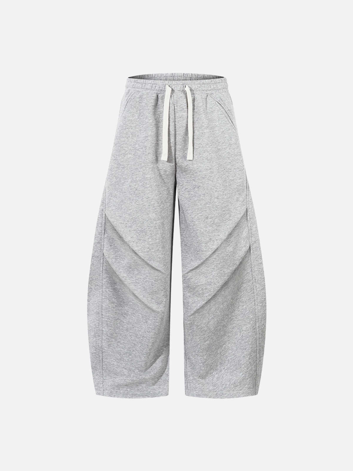 Grey Act Chic Wrinkle Wide-leg Baggy Sweatpants Front