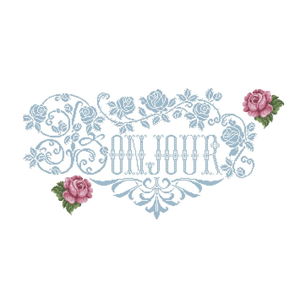 

Monochrome Rose - 14CT Stamped Cross Stitch - 65*36cm, 501 Original
