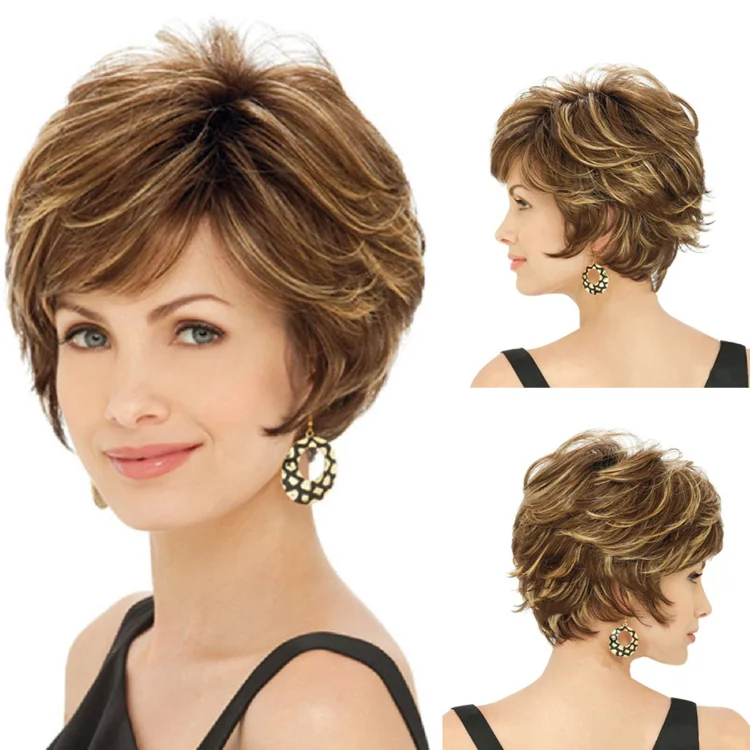 New Wig Hot Selling Women's Short Curly Hair Chemical Fiber Head Cover
