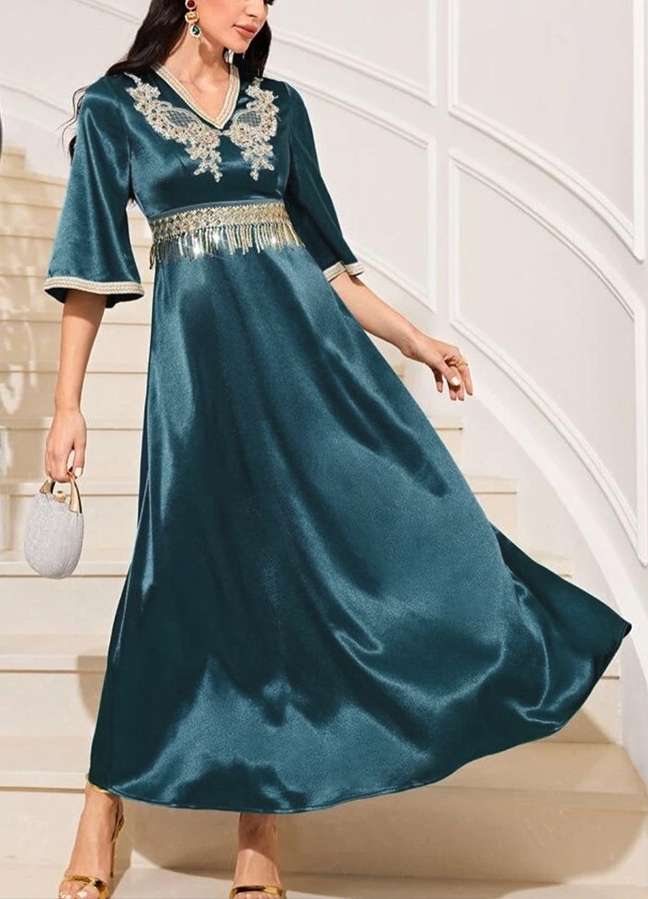 Women's New Evening Dress Fashion Sequin Tassel Embroidery Flower Dress | Oxredo Shop Ramadan Sale