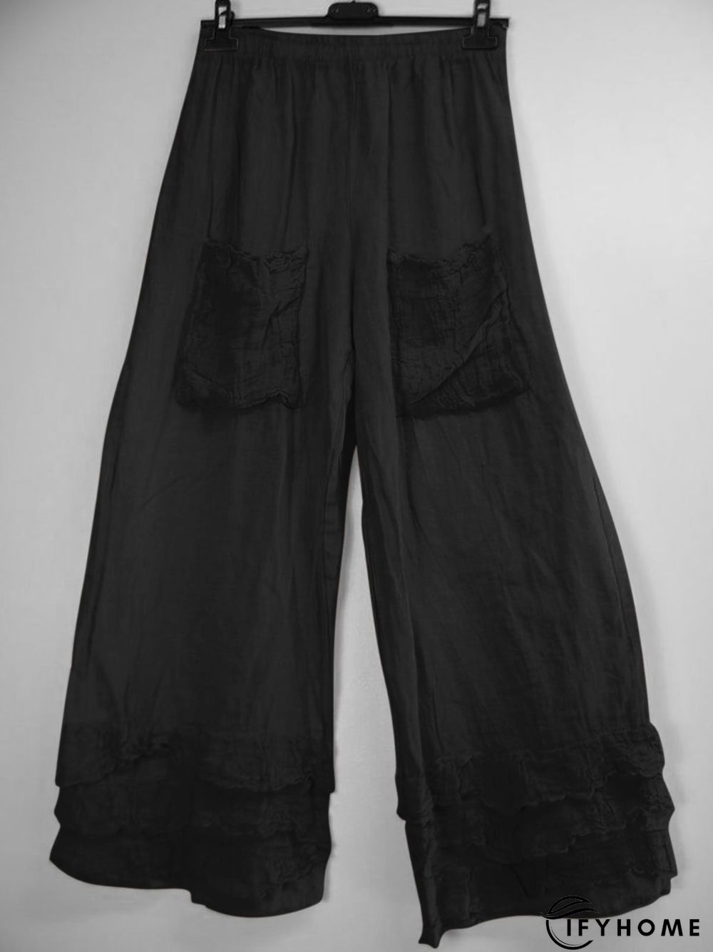 Casual Ruffled Pockets Cotton-Blend Pants | IFYHOME