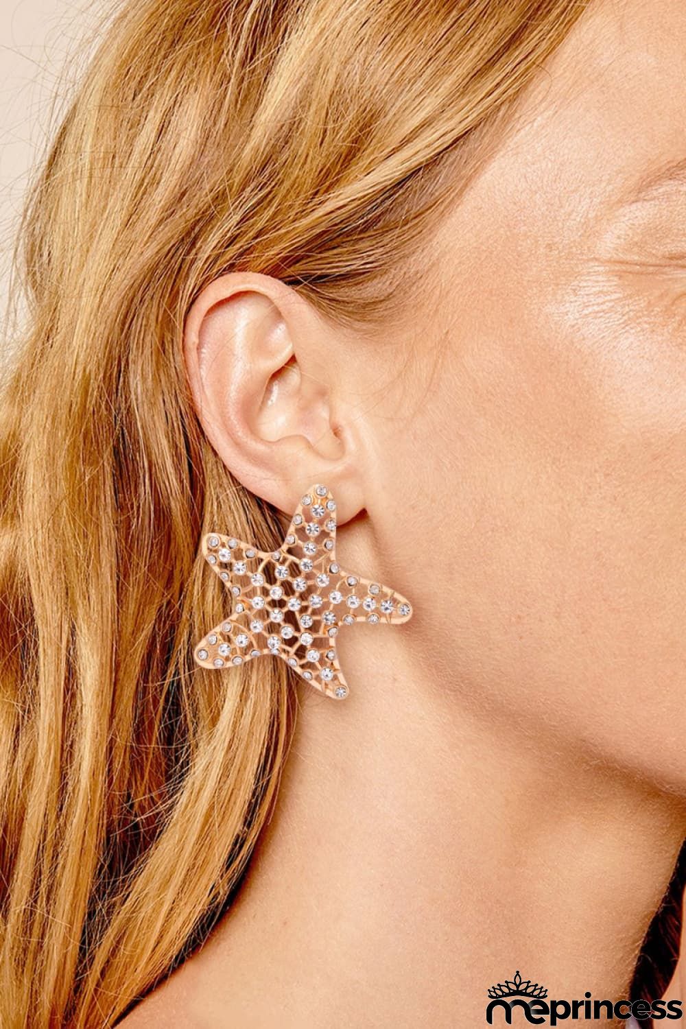 Starfish Zinc Alloy Glass Stone Dangle Earrings