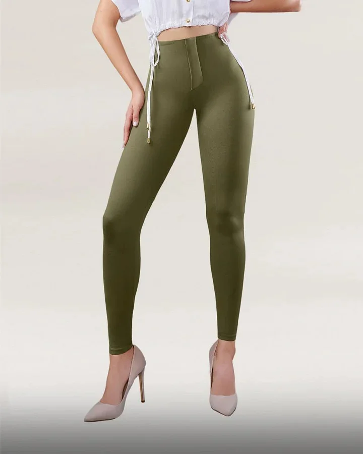 Buttoned Tummy Trousers, Trousers With Shaping Waist, Tummy Tuck, High Waist,  Butt Lift And Butt Enlargement Trousers, 2-in-1 Bottoming Safety Pants