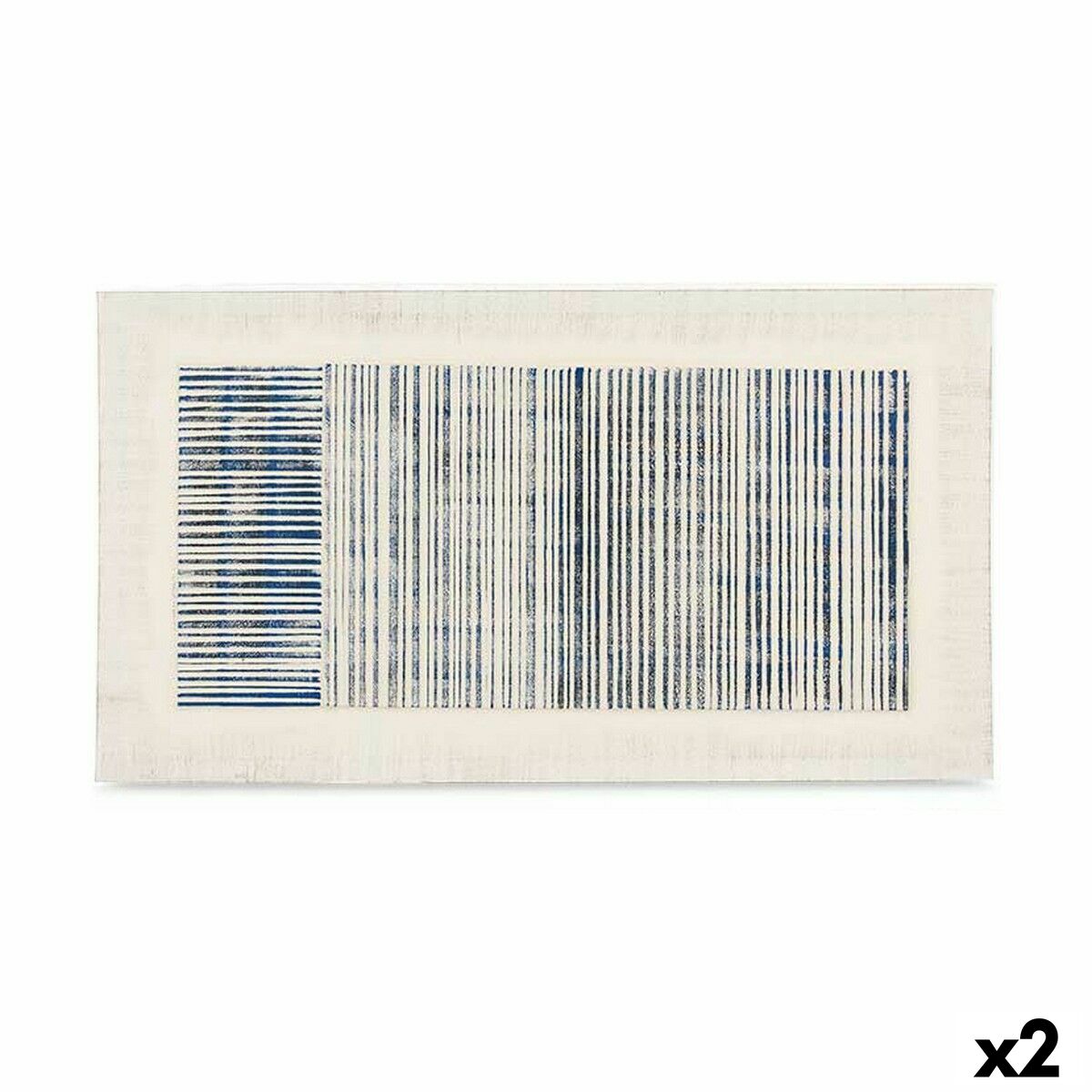 Canvas Gift Decor Blue White Stripes With relief 110 x 60 x 2,5 cm (2 Units)