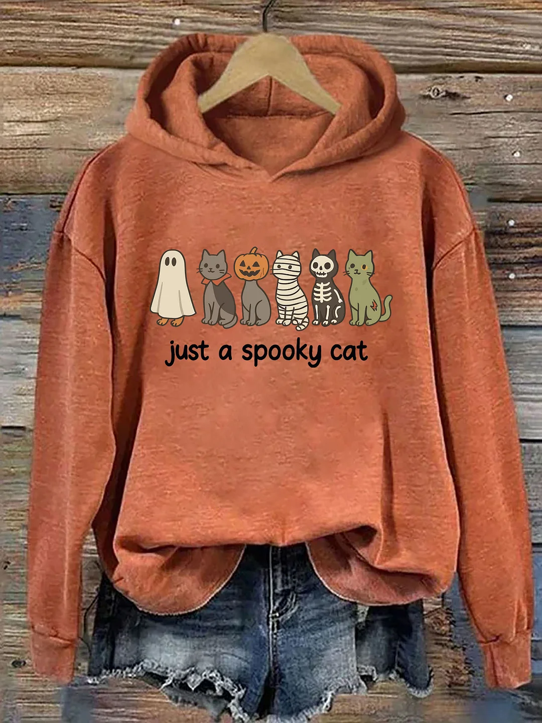  Halloween Just A Spooky Cat Hoodie