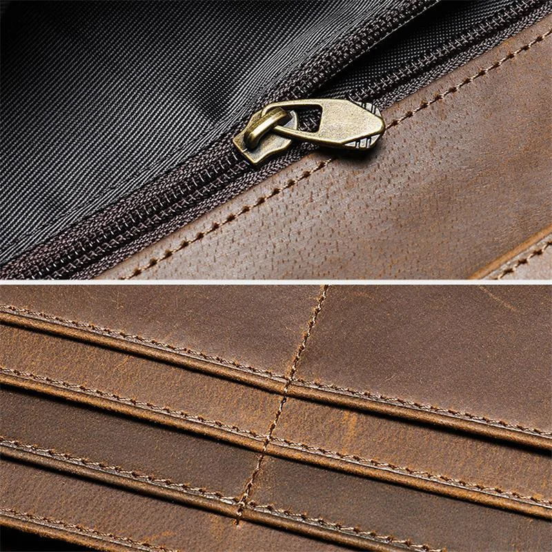 Men&rsquo;s Vintage Fine Stitching Soft Leather Multiple Slot Casual Wallet