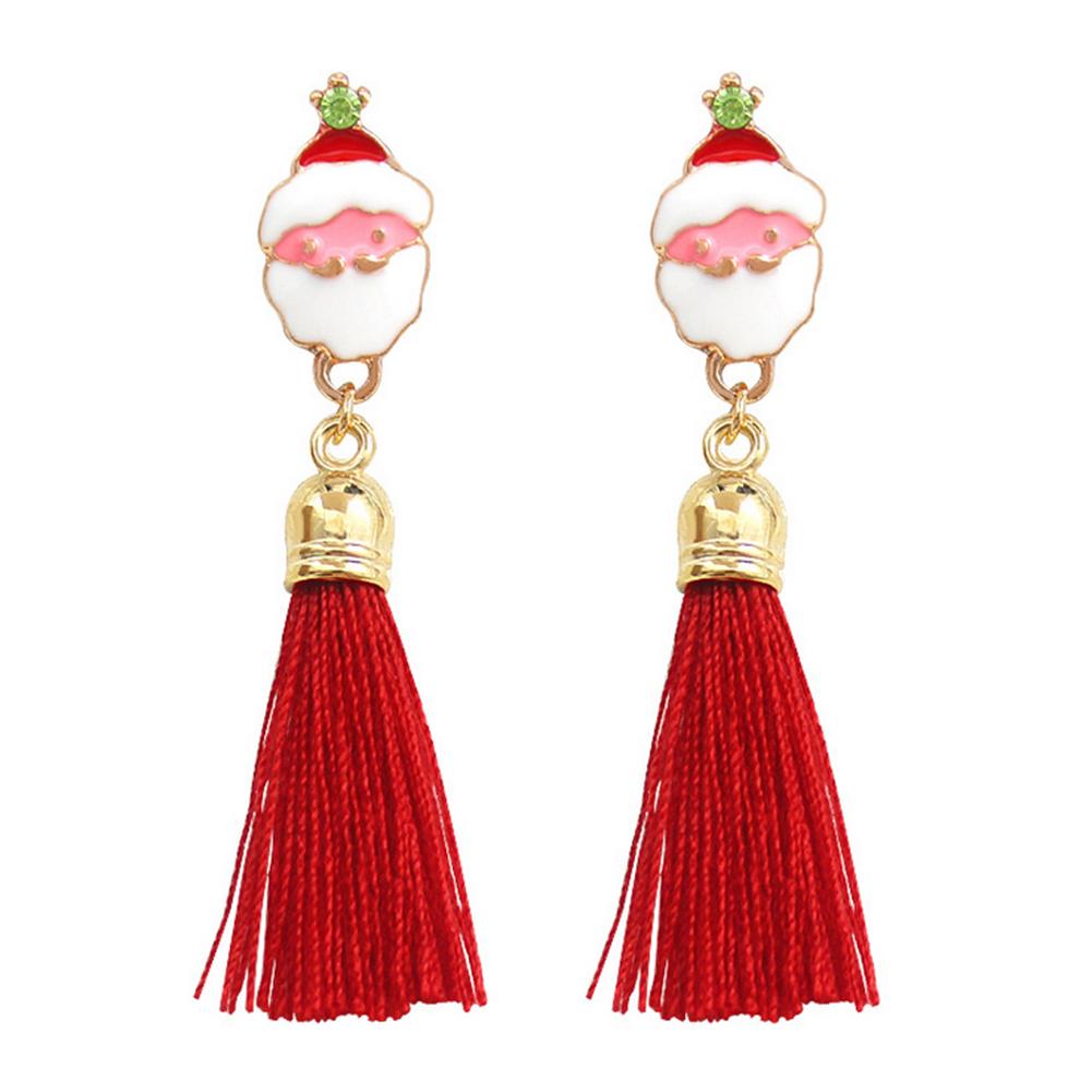 

Christmas Earrings Santa Claus Elk Bells Tassel Long Dangles Ear Jewelry, Style 3, 501 Original