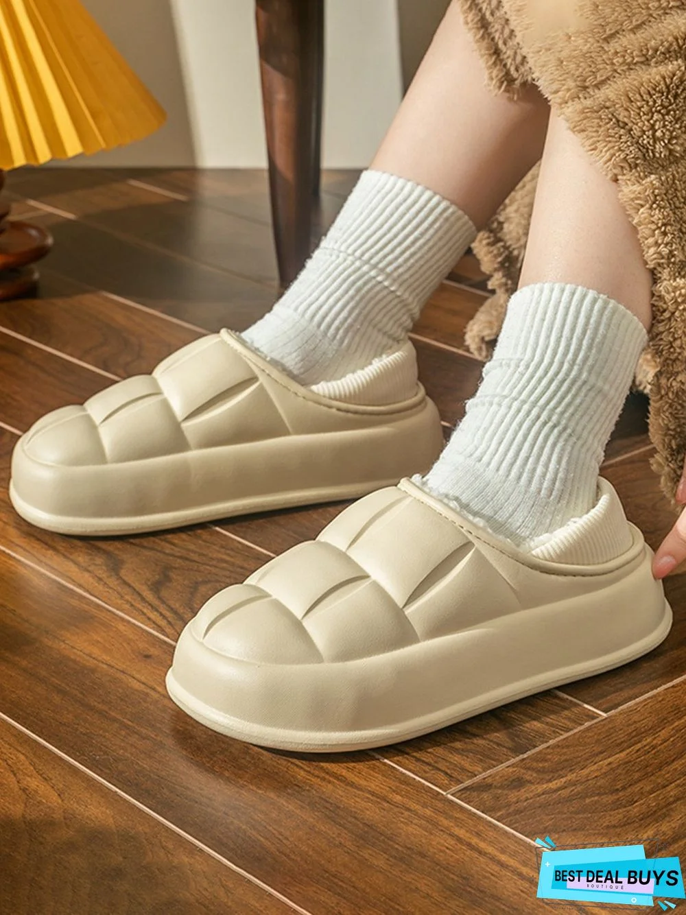 Waterproof Couple EVA Fleece Home Slippers