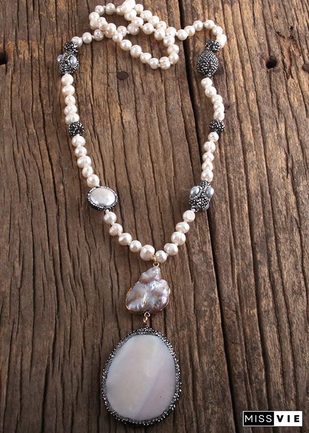 Boho Necklace, RH Precious Silver Peal