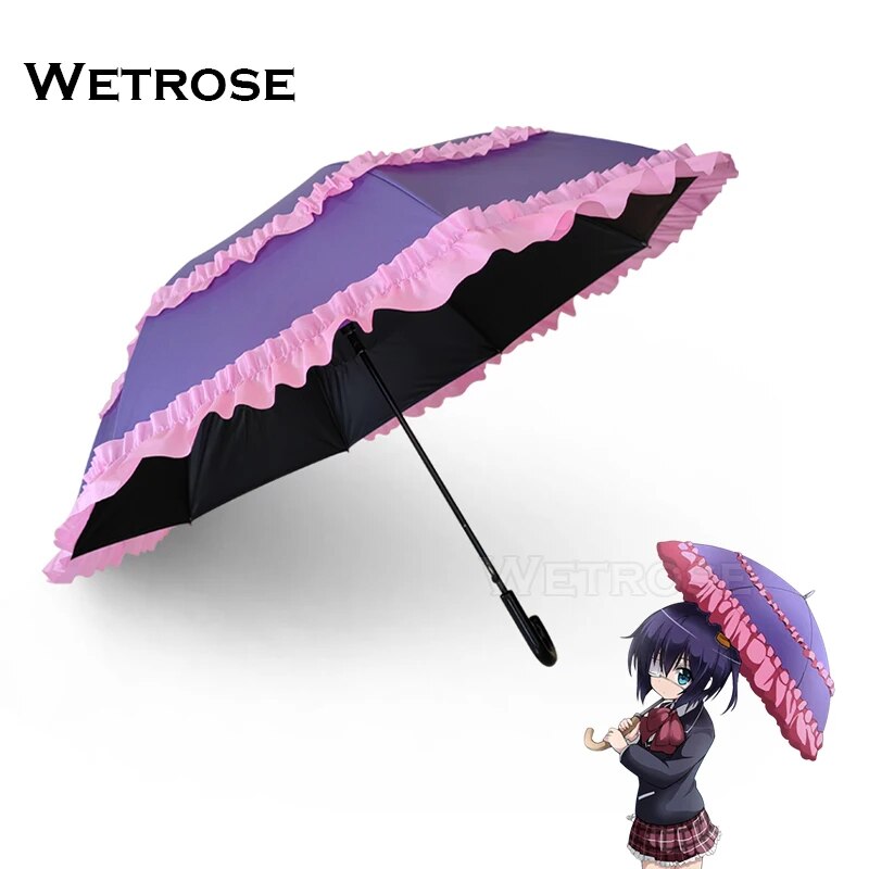 [Wetrose] Rikka Takanashi Cosplay Long Sunshade Umbrella Props Model Stuff Lolita Chuunibyou Demo Koi Ga Shitai Halloween