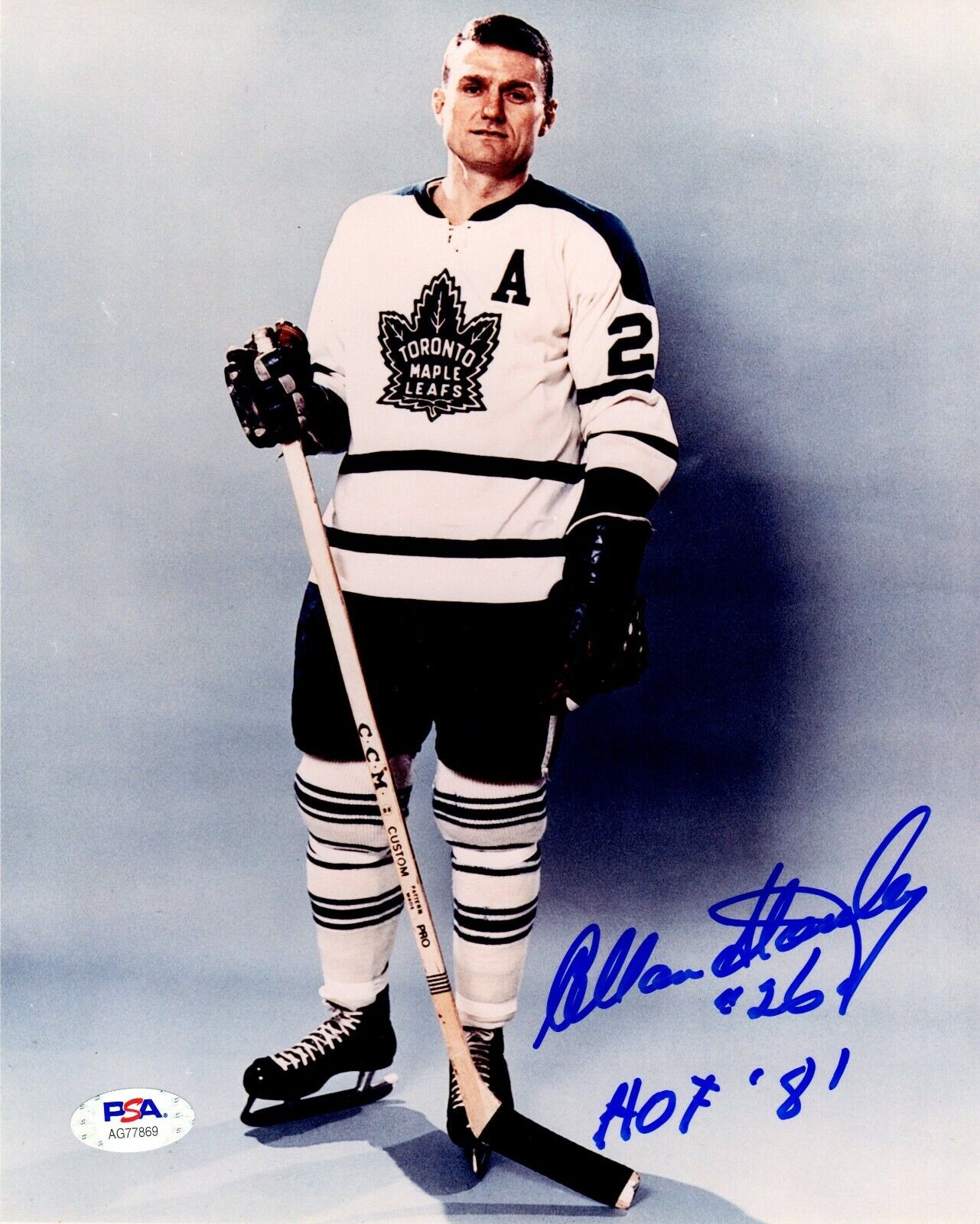 Allan Stanley autographed signed inscribed 8x10 Photo Poster painting NHL Toronto Maple Leaf PSA