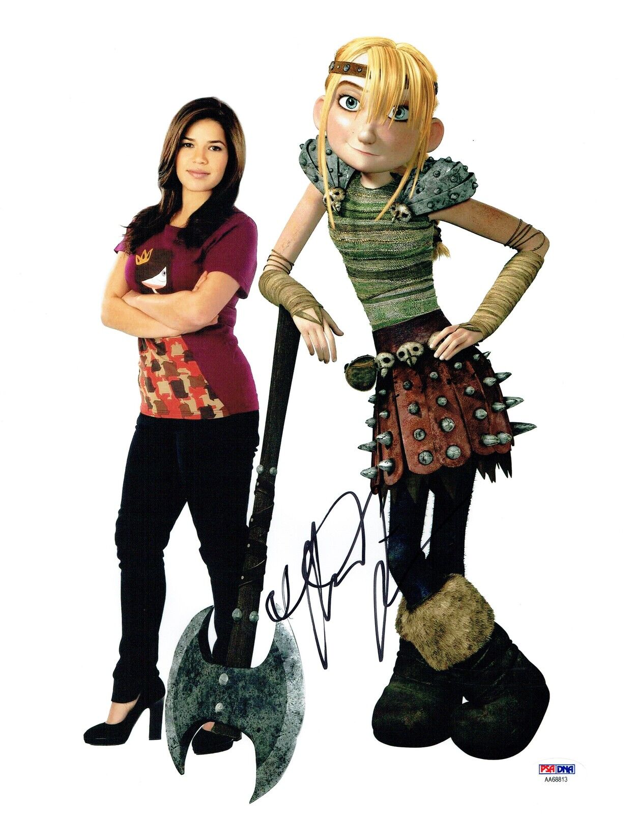 America Ferrera Signed How To Train Your Dragon 11x14 Photo Poster painting PSA/DNA #AA68813