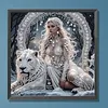 Snow Queen and Tiger Partial Drill Diamond Painting Kit 30x30cm Special Shaped Diamonds DIY Craft for Adults Beginners Home Decor