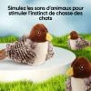 Jouet interactif en peluche d'oiseau simul&eacute; pour chat avec son d'oiseau