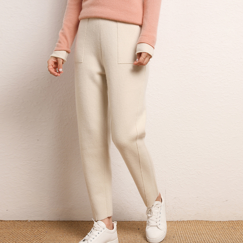 Casual Cashmere Blend Wool Pants REAL SILK LIFE
