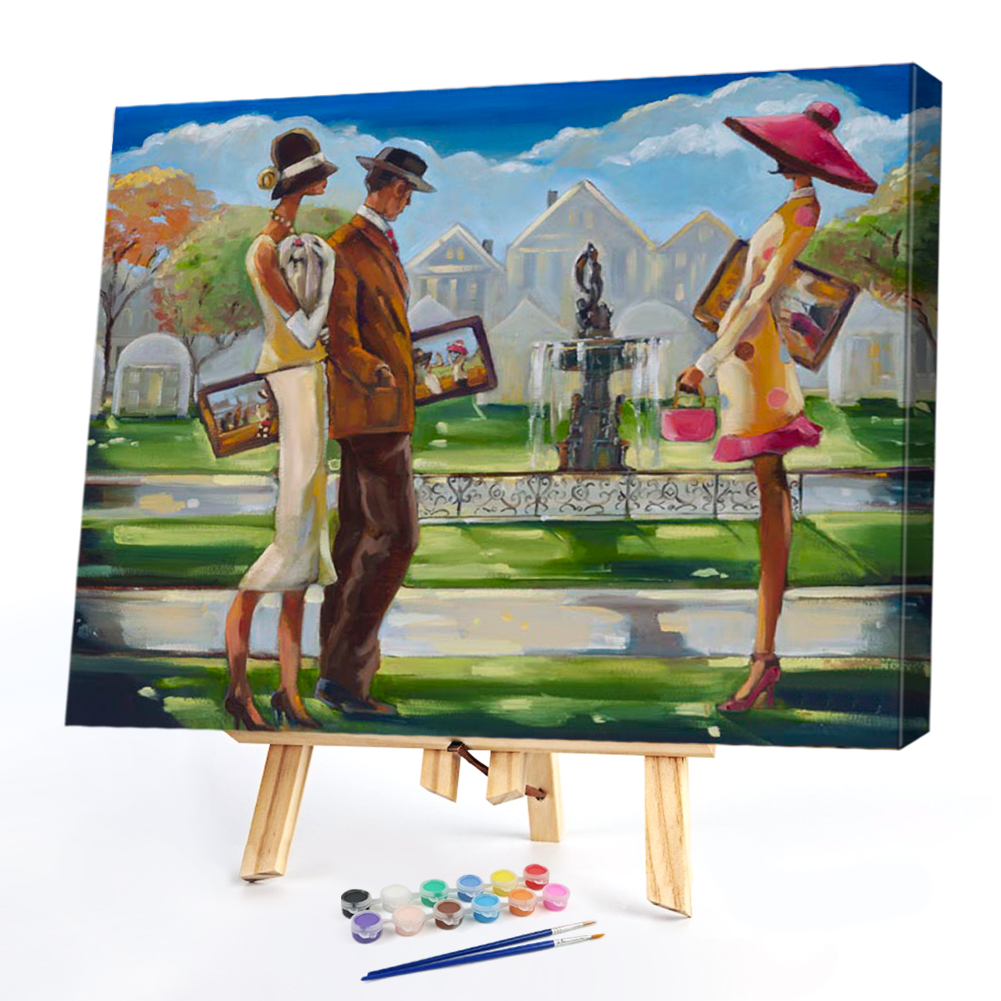 

50*40CM - Paint By Numbers - Outdoor People Exercising, 501 Original