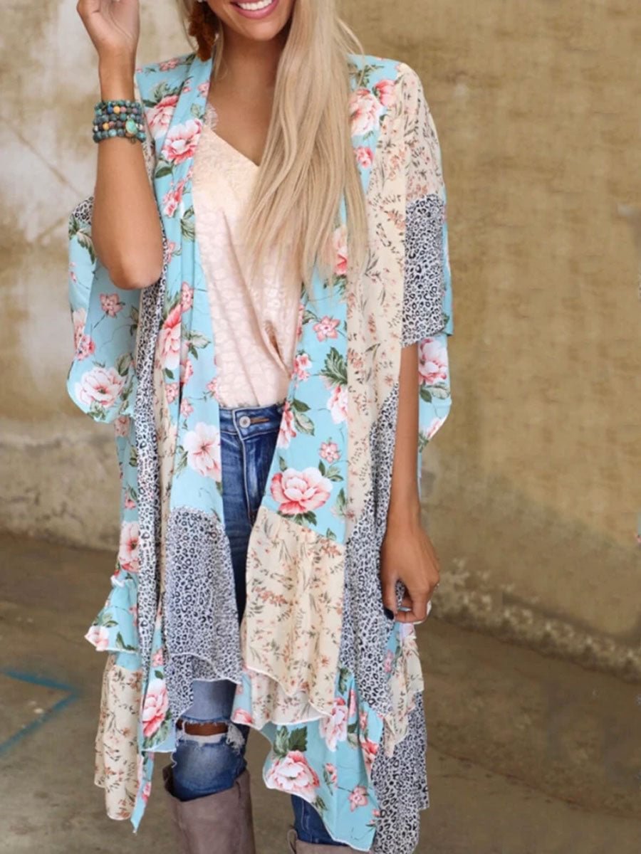 CHIFFON CASUAL HIGH LOW OUTERWEAR