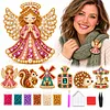 6PCS DIY Christmas Pearl Diamond Painting Brooch Kit for Adults, Wearable Pins