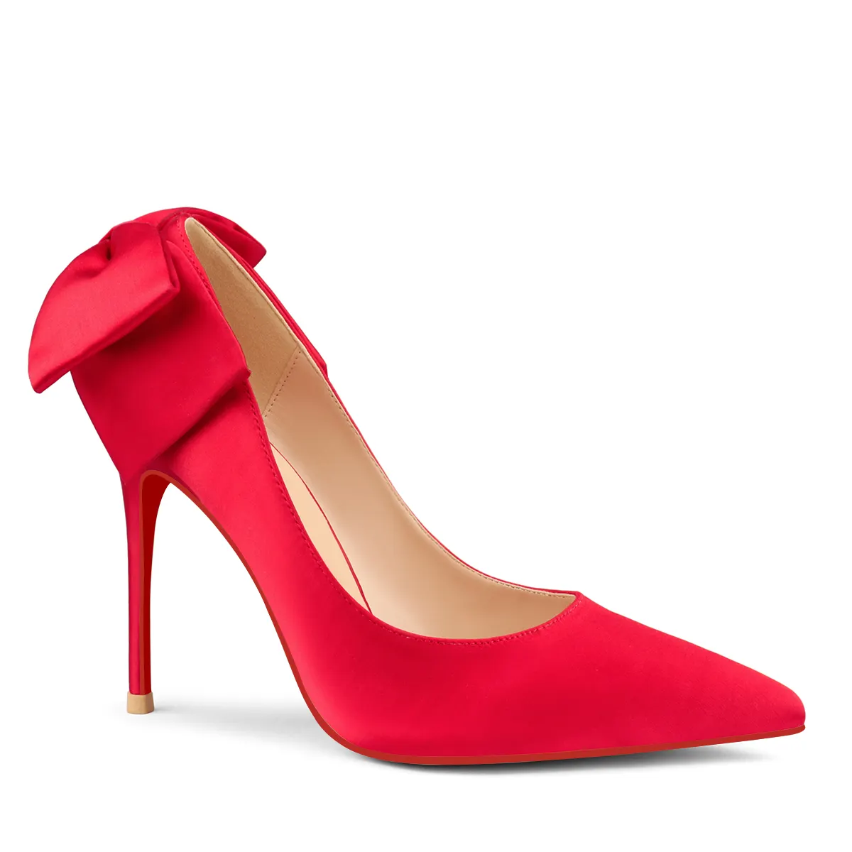 100mm Women's Silk Stiletto Pumps Pointed Toe Bridal Wedding Heel Party Shoes-vocosishoes