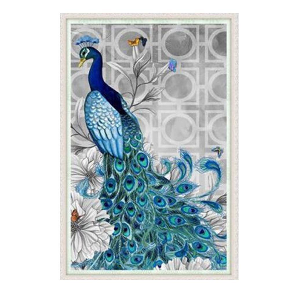 Peacock Left Drill Diamond Painting 32X45CM(Canvas) gbfke