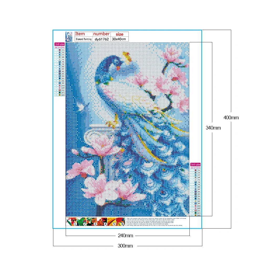 Diamond Painting - Full Round Drill - Peacock(30*40cm)