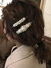 Faux Pearl Hair Clip Beaded Metal Slide In Hair Clip