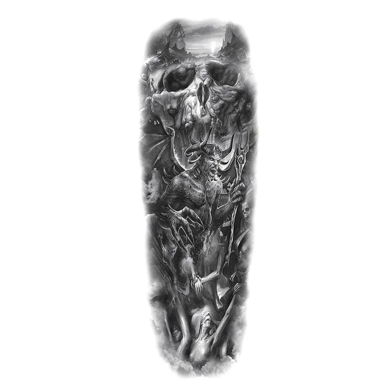 Waterproof Large Arm Temporary Tatoo Sticker Supernatural Fake Animal Stickers For Men Body Art Temporary Tattoo Skeleton Hand