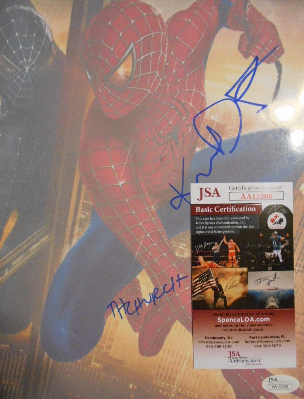 Kirsten Dunst and Thomas Hayden Church signed Spiderman 8.5 X 11 Photo Poster painting JSA COA