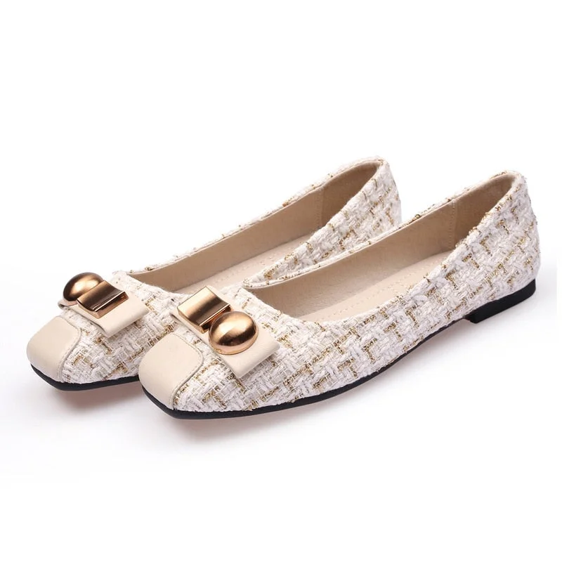 Fashion Brand Office Ladies Shoes Women Flats Flat Casual Woman Boat Shoes Plaid A2801