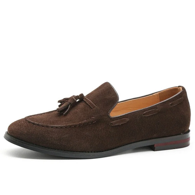 2020 New Men Suede Loafers Shoes Tassel Design Business Shoes Men's Flats Big Size 47 Simple Slip on Male  Mans Casual Footwear