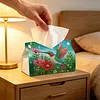 DIY Diamond Art Tissue Box Holder HumminBird PU Leather Diamond Art Desktop Organizer Resin Rhinestone Storage Organizers Gem Art Home Office Decor Craft Gift
