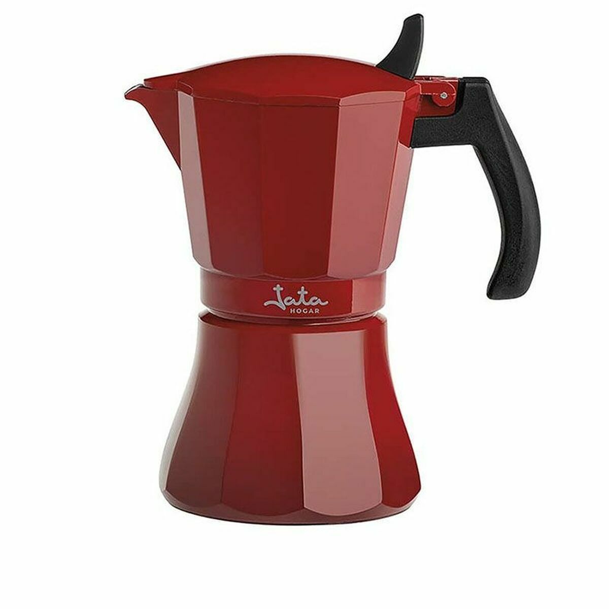 Italian Coffee Pot JATA CAFETERADEINDUCCI&Oacute;NROJAVULCANO Red Aluminium 9 Cups (1 Unit)