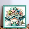 (US Only)Full Embroidery cotton Thread 11CT Printed Gnome Cross Stitch Kit 40x40cm
