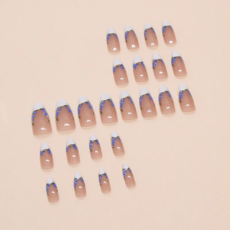 Churchf Churchf Wear Fake Nail Removable Nail Piece Simple Iris Nail Patch 24 Pieces