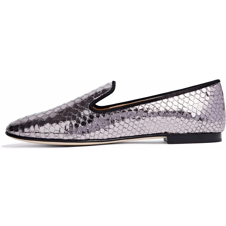 Violet Python Flat Loafers for Women |FSJ Shoes