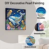 (25x25cm)DIY Whale Framed Handmade Pearl Painting Art Craft Kit Living Home Decor