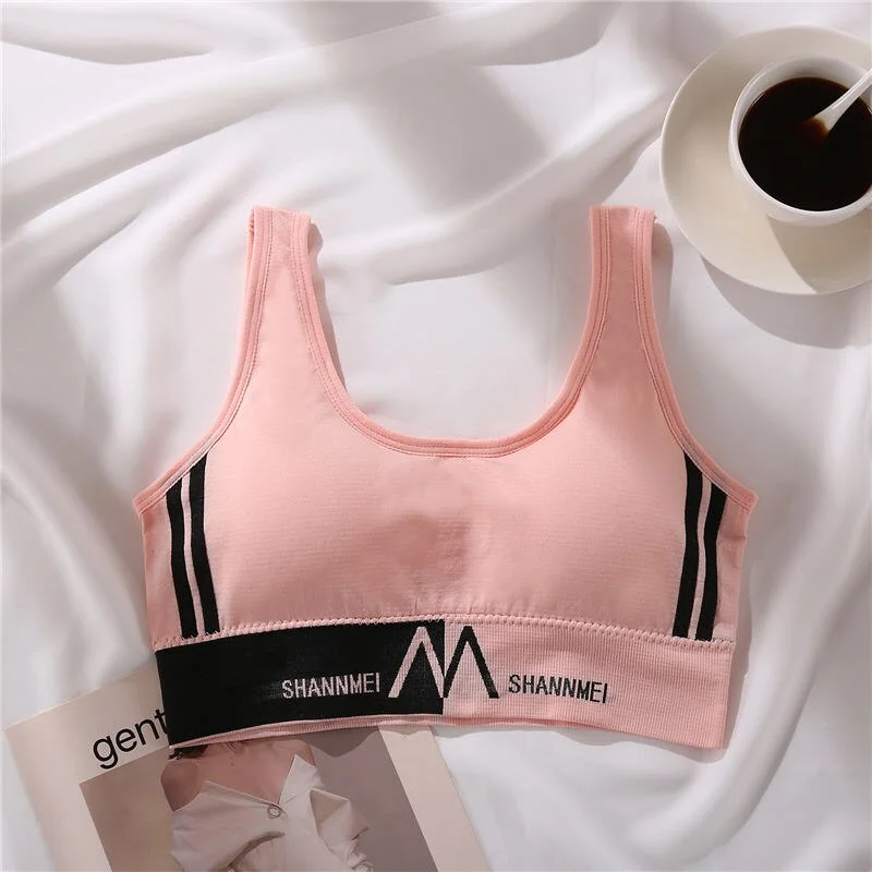 Sexy Push Up Women Tank Top Seamless Underwear U-Neck Padded Camisole For Women Letter Sportwear Backless Jogging Cropped Top