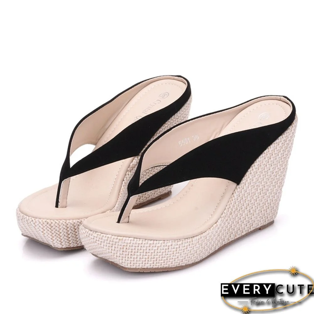 White Sandals Flip Flops Wedges Platform Sandals Wedges Slippers White Flip Flips Plus Size Beach Sandals Bohemia Sandals