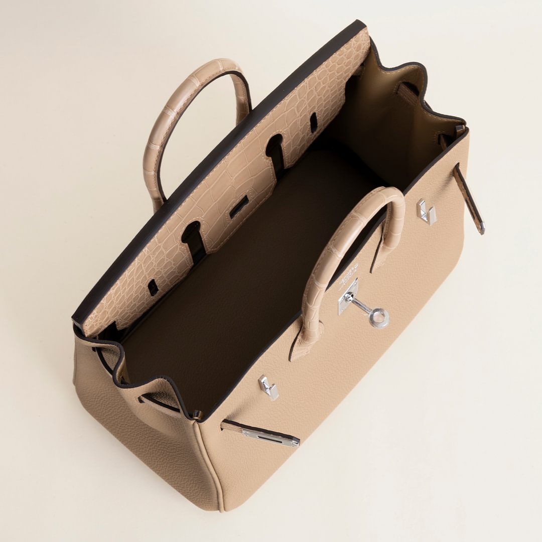 Birkin 25cm Touch Togo/Matte Alligator Crocodile 0M Chai PHW